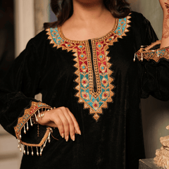 Amara Velvet Black Palazzo Set