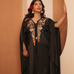 Haya Crepe Black Indo- Western Set