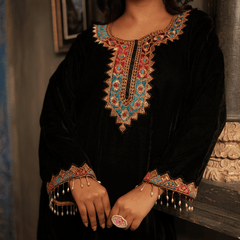 Amara Velvet Black Palazzo Set