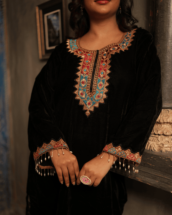 Amara Velvet Black Palazzo Set