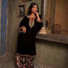 Amara Velvet Black Palazzo Set