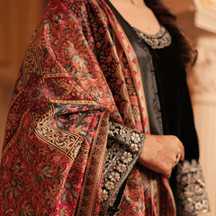 Alya Velvet Black Sharara Set