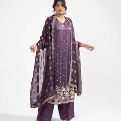 Ira Tissue Plum Kurta Set