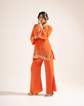 Noor Crepe Orange Indo-Western Set