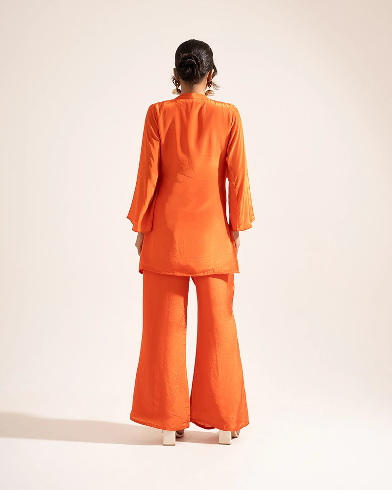 Noor Crepe Orange Indo-Western Set