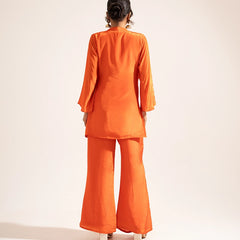Noor Crepe Orange Indo-Western Set