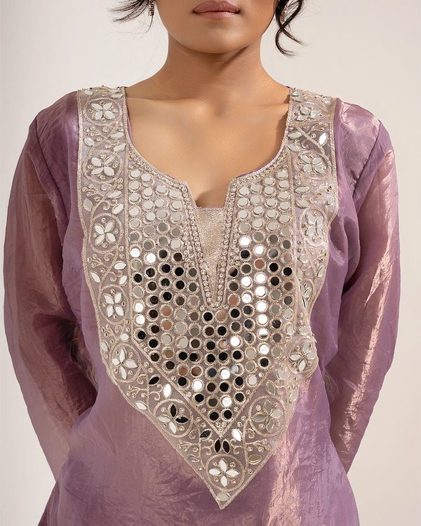 Ziya Tissue Lavender Sharara Set