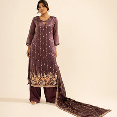 Ira Tissue Plum Kurta Set