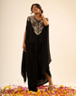 Afsana Crepe Black Drape Skirt Set
