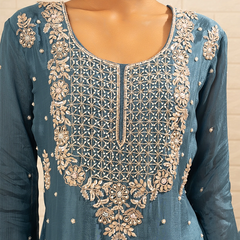 Tarini Chinon Blue Sharara set
