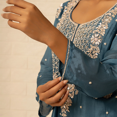 Tarini Chinon Blue Sharara set