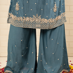 Tarini Chinon Blue Sharara set