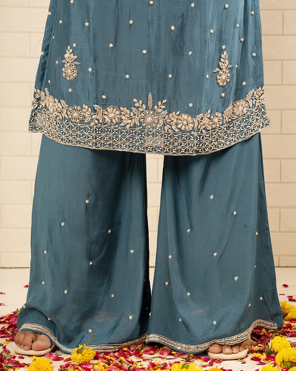 Tarini Chinon Blue Sharara set