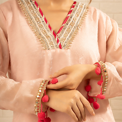 Inayat Tissue Blush Pink Kurta Set