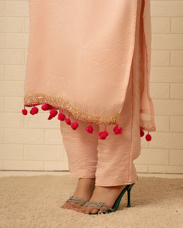 Inayat Tissue Blush Pink Kurta Set