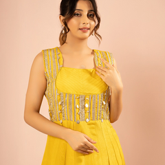 Sitara Raw Silk Neon Anarkali Set