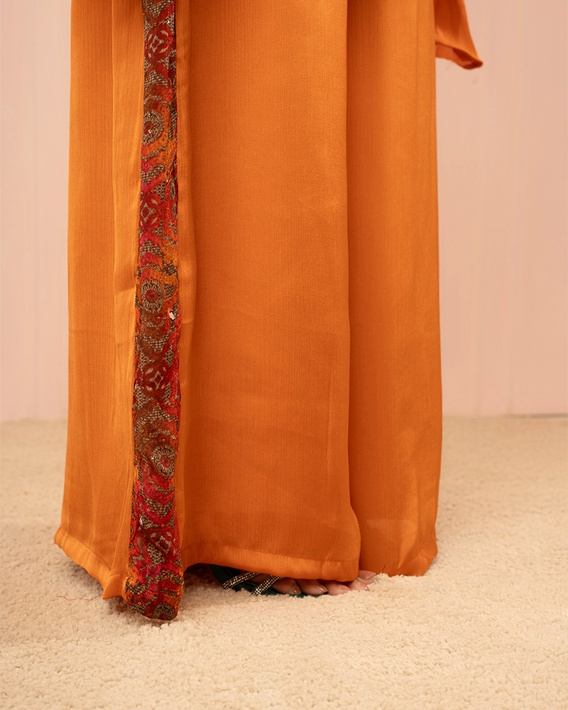 Ruhani Chinon Rust Kurta Set