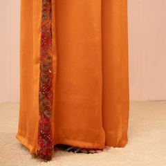 Ruhani Chinon Rust Kurta Set