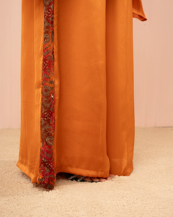 Ruhani Chinon Rust Kurta Set