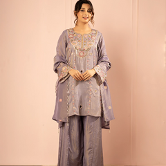 Sumbul Tissue Lavender Kurta Set