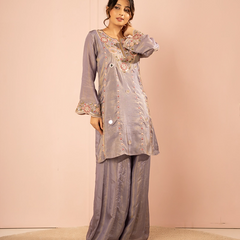 Sumbul Tissue Lavender Kurta Set