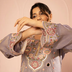 Sumbul Tissue Lavender Kurta Set