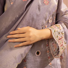 Sumbul Tissue Lavender Kurta Set