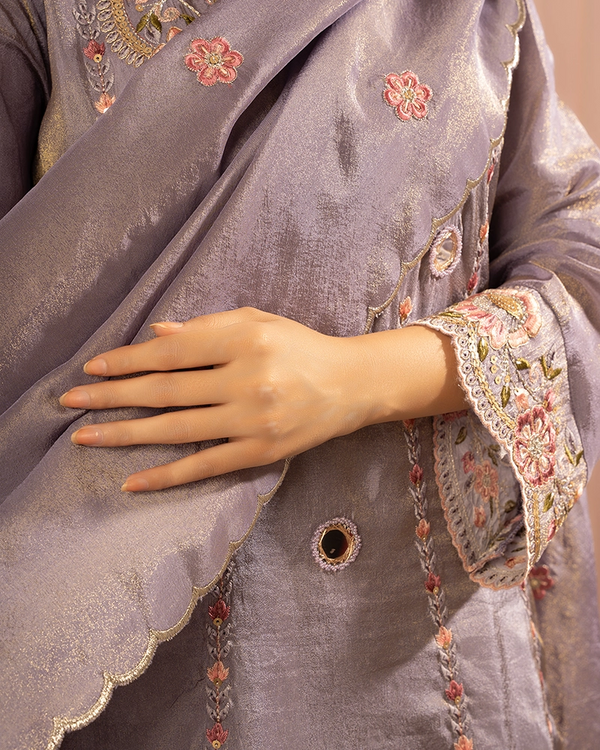 Sumbul Tissue Lavender Kurta Set