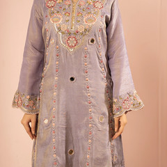 Sumbul Tissue Lavender Kurta Set