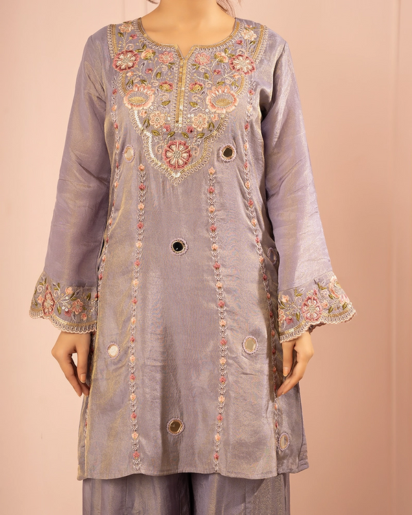 Sumbul Tissue Lavender Kurta Set